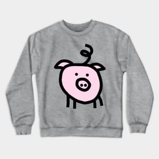 Cute Pink Pig Graphic Art Crewneck Sweatshirt